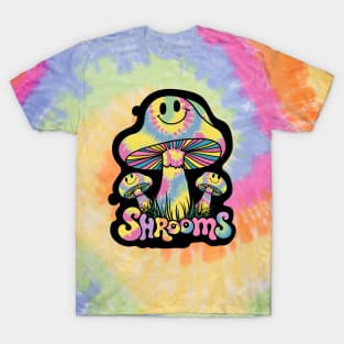 "Psychedelic Tie-Dye Magic Mushroom" - Retro Cute Hipster Shrooms T-Shirt